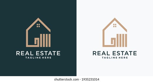 Real estate logo design template with modern concept. Logo design for illustration