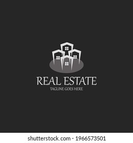 Real estate logo design template. Vector illustration