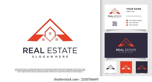 Plantilla de diseño del logotipo inmobiliario Premium Vector