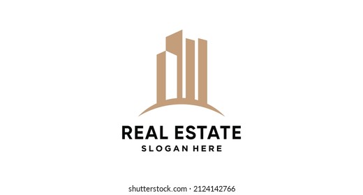 Real estate logo design template with creative concept