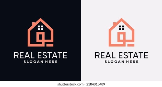Plantilla de diseño de logotipo inmobiliario con concepto creativo