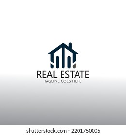 Real estate logo design template. Vector illustration