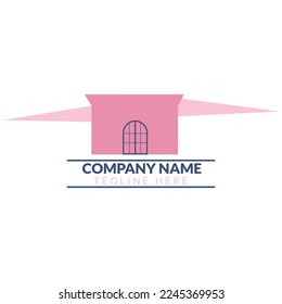 plantilla de diseño de logotipo inmobiliario, símbolo de construcción de arquitectura vector editable 