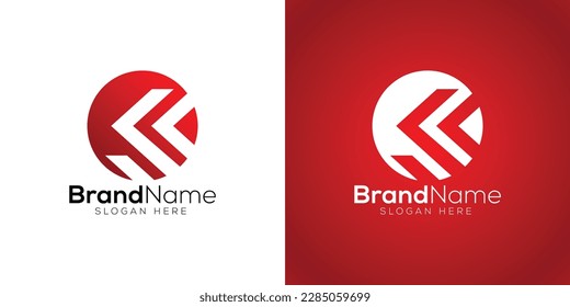Real estate logo design template on white and red background