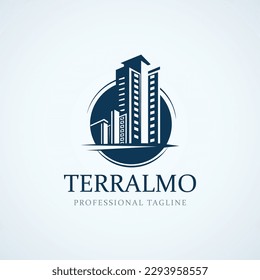 Plantilla de diseño del logotipo inmobiliario. Icono de construcción y arquitectura. Ilustración vectorial.