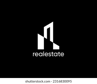 Real estate logo design template for business identity. Modern building, architecture, property, skyscrapers, construction and planning logo concept.