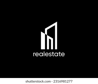 Real estate logo design template for business identity.