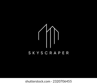 Real estate logo design template for business identity.