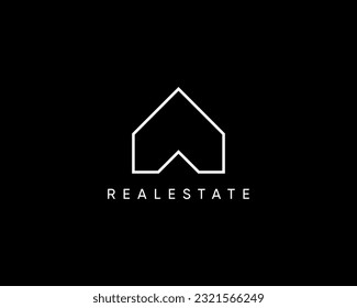 Real estate logo design template for business identity. Modern real estate, house, apartment, construction, property logo design concept.