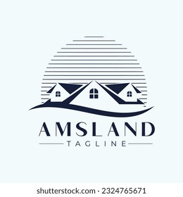 Idea de plantilla de diseño de logotipo inmobiliario