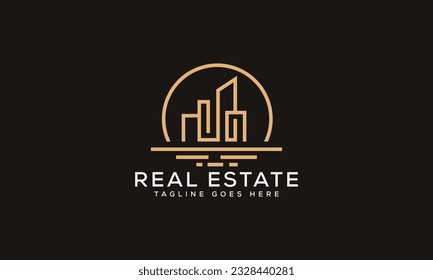 Design-Vorlage für Vektorgrafik-Branding-Element des Real Estate-Logos.