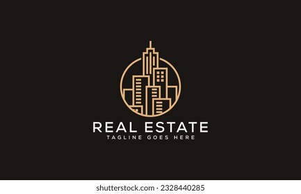 Design-Vorlage für Vektorgrafik-Branding-Element des Real Estate-Logos.