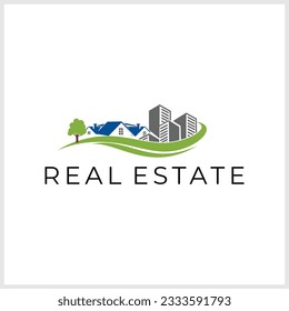 real estate logo design template, Construction Architecture Building symbol vector editable