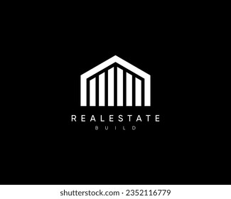 Real estate logo design template for business identity. Abstract building construction sign.