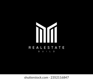 Plantilla de diseño del logotipo inmobiliario para la identidad empresarial. Signo de construcción abstracto.