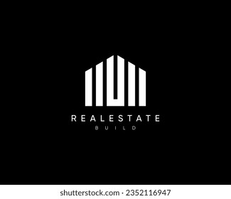 Real estate logo design template for business identity. Abstract building construction sign.