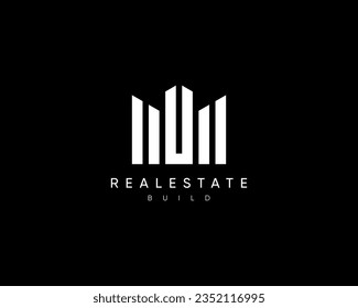 Plantilla de diseño del logotipo inmobiliario para la identidad empresarial. Signo de construcción abstracto.