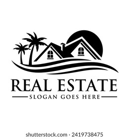 Real estate logo design template vector illustration