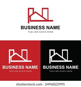 Plantilla de diseño de logo inmobiliario. Identidad de marca Corporativa