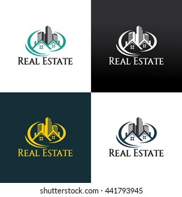 Real Estate  logo design template ,Home logo ,Building logo ,Vector illustration