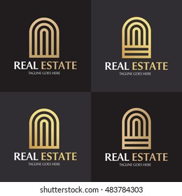 Real estate logo design template ,House logo design concept ,Vector illustration
