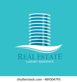 Real Estate Logo Design Template. Creative abstract real estate icon logo and business card template. Vector Illustration