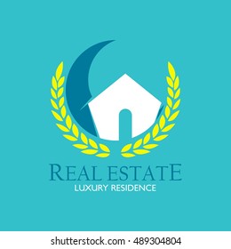 Real Estate Logo Design Template. Creative abstract real estate icon logo and business card template. Vector Illustration