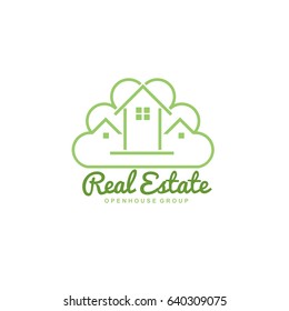 Real Estate logo design template. Corporate branding identity. Eco and green logo