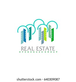Real Estate logo design template. Corporate branding identity. Eco and green logo