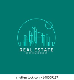 Real Estate logo design template. Corporate branding identity. Eco and green logo