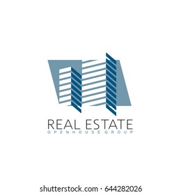 Real Estate logo design template. Corporate branding identity. 