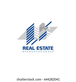 Real Estate logo design template. Corporate branding identity. 
