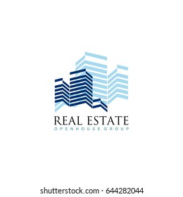Real Estate logo design template. Corporate branding identity. 