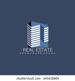 Real Estate logo design template. Corporate branding identity. 