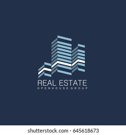 Plantilla de diseño de logo inmobiliario. Identidad de marca Corporativa. 