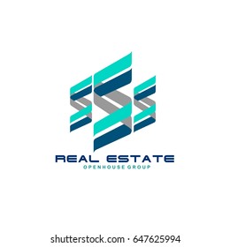 Real Estate logo design template. Corporate branding identity