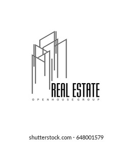 Real Estate logo design template. Corporate branding identity. 