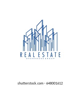 Real Estate logo design template. Corporate branding identity. 