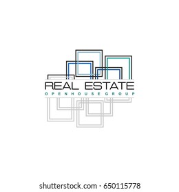 Real Estate logo design template. Corporate branding identity.