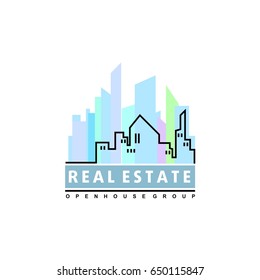 Real Estate logo design template. Corporate branding identity.