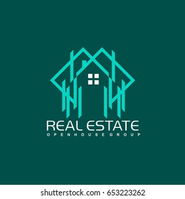 Real Estate logo design template. Corporate branding identity.