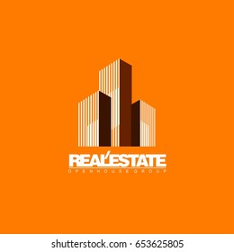 Real Estate logo design template. Corporate branding identity.