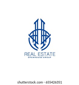 Real Estate logo design template. Corporate branding identity