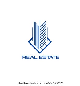 Real Estate logo design template. Corporate branding identity.