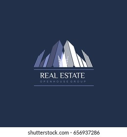 Real Estate logo design template. Corporate branding identity.