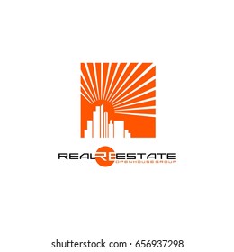 Real Estate logo design template. Corporate branding identity.