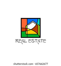 Real Estate logo design template. Corporate branding identity.