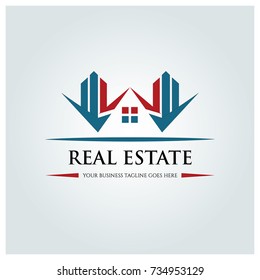 Real estate logo design template. vector illustration