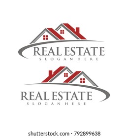 Real estate logo design template vector illustration