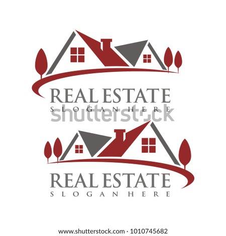 Real estate logo design template vector illustration